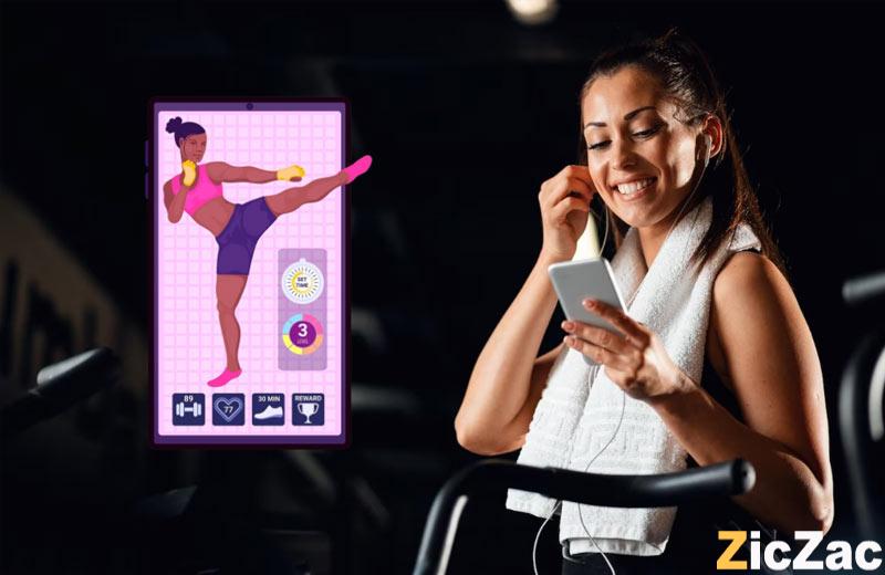 giao diện app tập gym