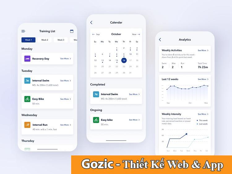 thiết kế app tập gym cho phòng gym chuyên nghiệp