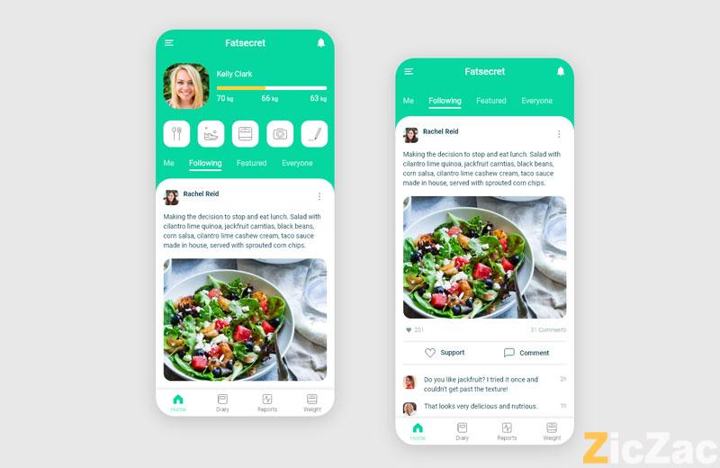 app thực đơn giảm cân