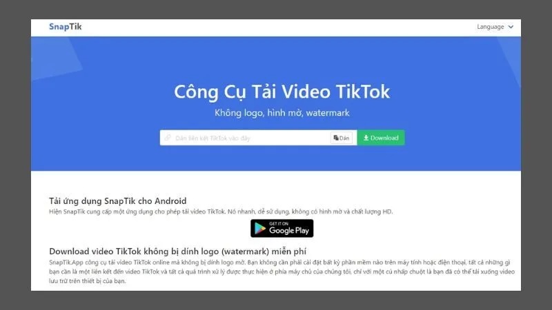 Cách sử dụng Snaptik chi tiết