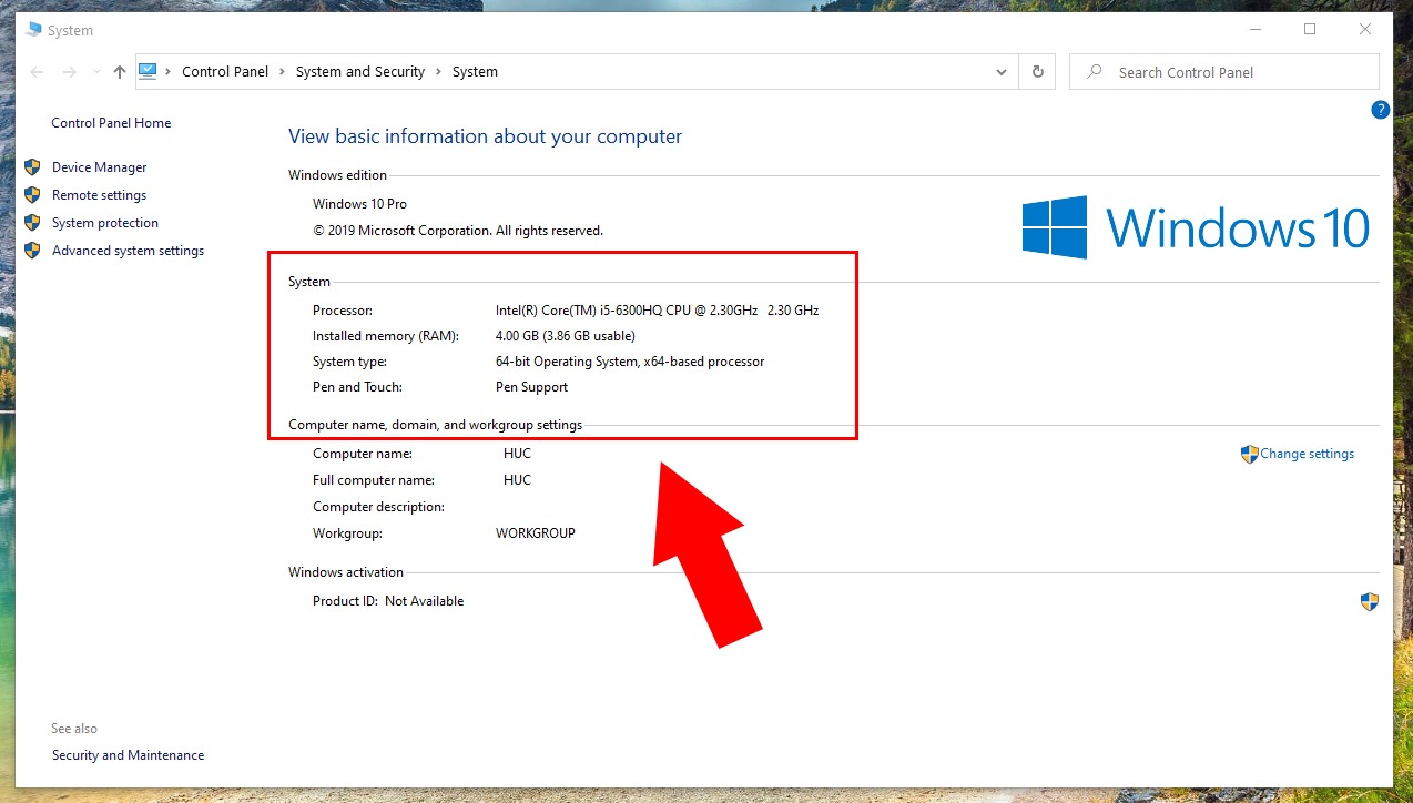Kiểm tra cấu hình hệ thống
